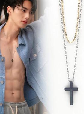 韩剧与恶魔有约郑九元宋江同款十字架吊坠双层项链首饰