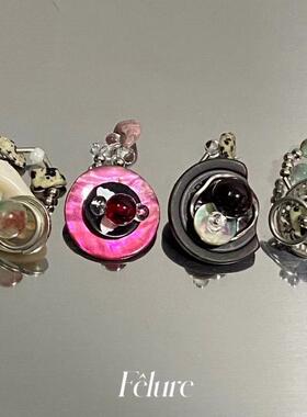 原创小众复古秋冬金属感纽扣戒指