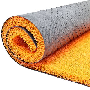 橙色地垫门口入户门自由裁剪丝圈脚垫蹭土耐磨加厚室外防滑门垫子
