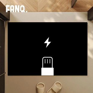 充电丝圈地垫印字定制入户门口专用地垫高端大气入户门地垫防滑垫