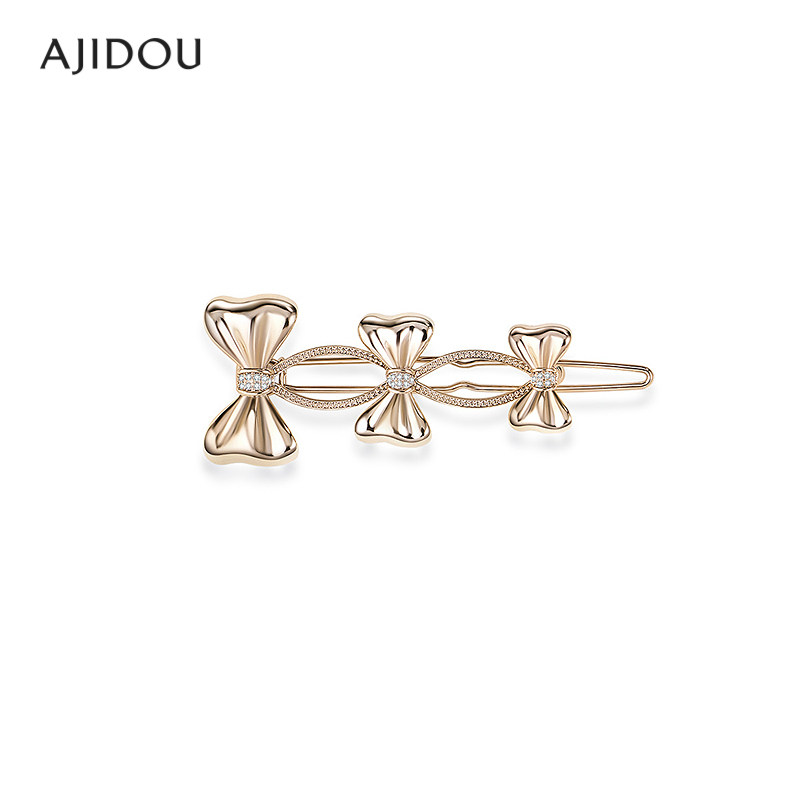 AJIDOU阿吉豆缤纷岁末系列精致蝴蝶结发夹边夹刘海夹