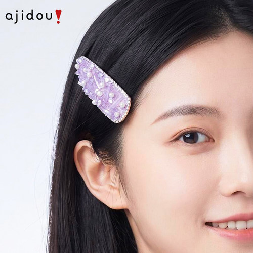 阿吉豆AJIDOU碎冰冰发夹女侧边夹刘海夹抓夹高级感蝴蝶结bb夹头饰