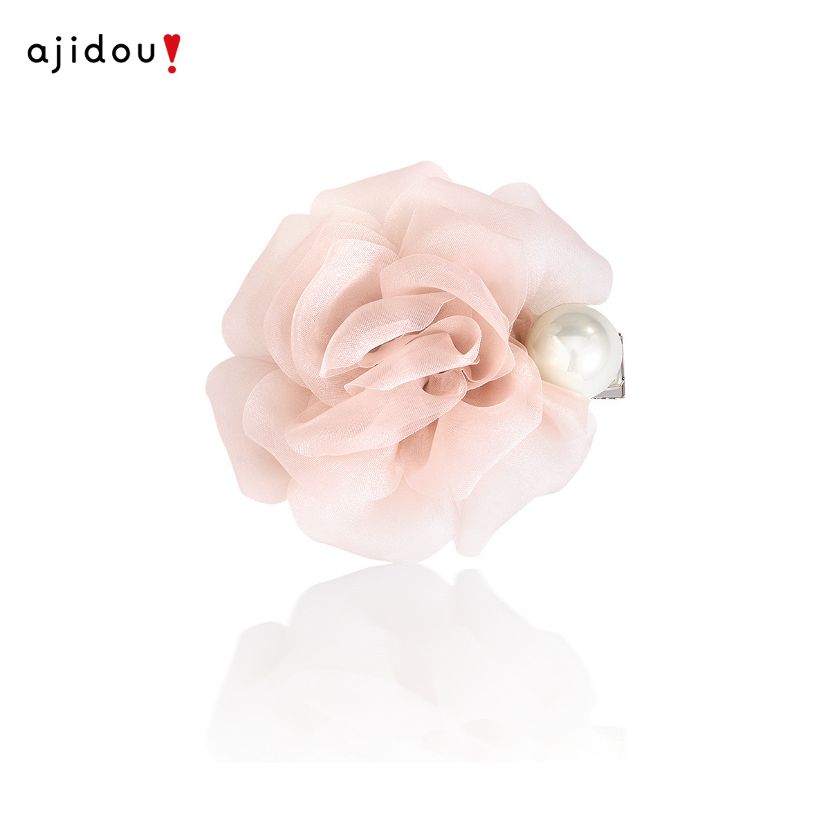 阿吉豆AJIDOU玫瑰花发夹时尚侧边鸭嘴夹甜美小清新发饰前额刘海夹图片