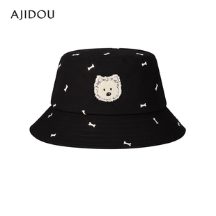 阿吉豆AJIDOU我的小狗去哪了系列时尚春夏女款渔夫帽可爱保暖帽子