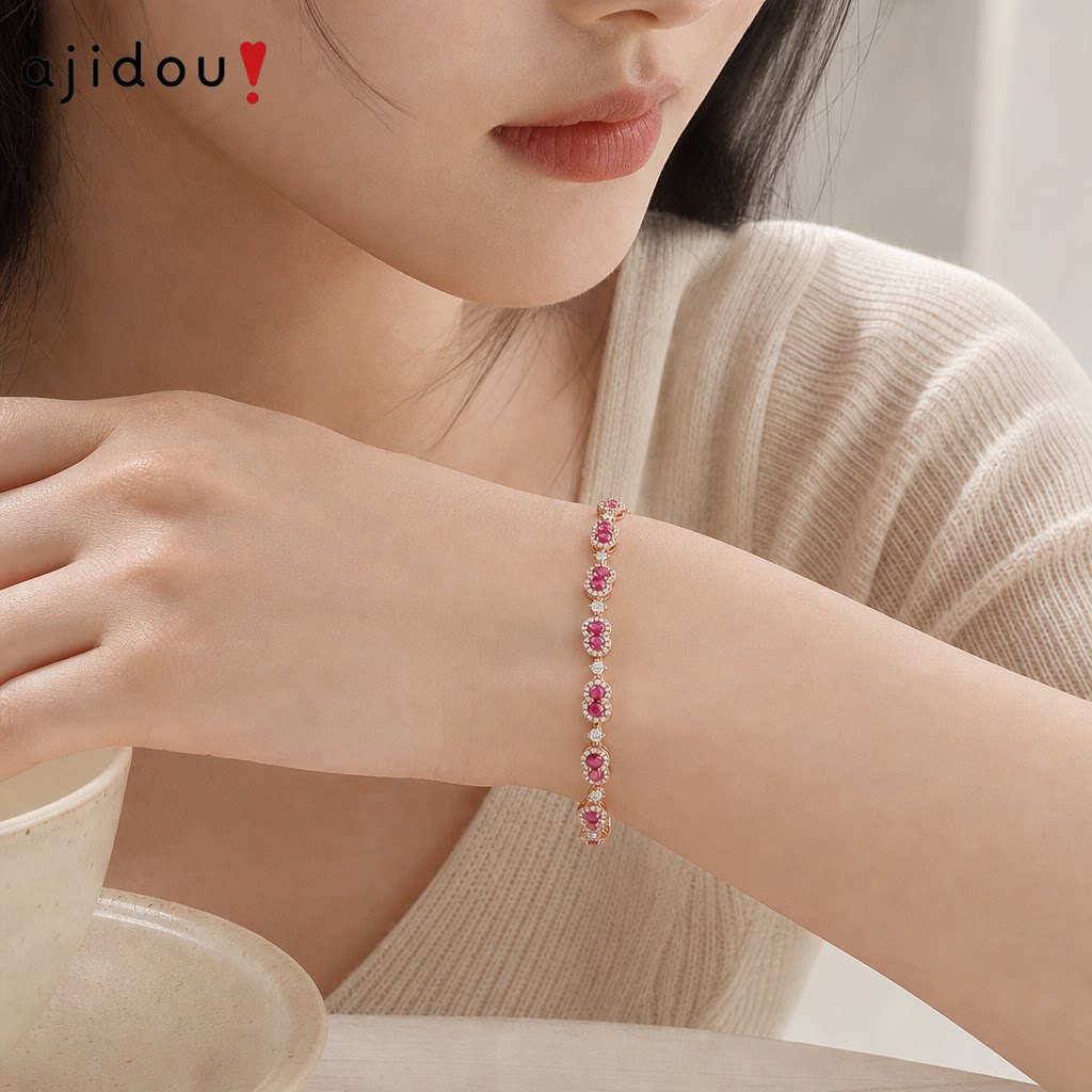 阿吉豆AJIDOU官方新款手链女生宝葫芦锆石轻奢小众手饰时尚手镯