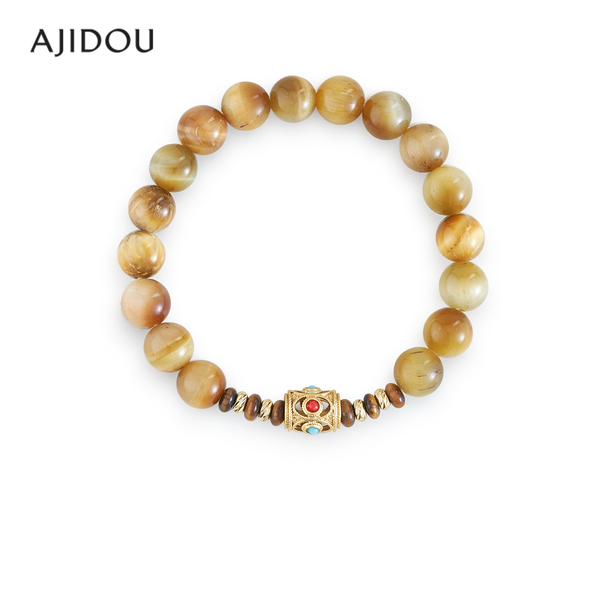 阿吉豆AJIDOU手链女款木变石手串简约高级感串珠新中式送女友手饰