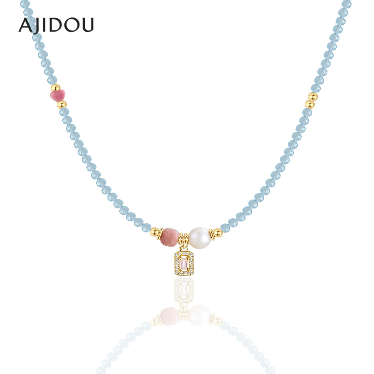 阿吉豆AJIDOU项链优雅珍珠锁骨链