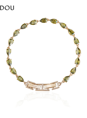 阿吉豆AJIDOU手链女款绿幽灵水滴手串轻奢高级感串珠手饰显白饰品