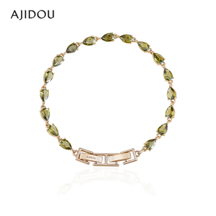 阿吉豆AJIDOU手链女款绿幽灵水滴手串轻奢高级感串珠手饰显白饰品