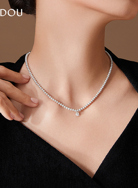 阿吉豆小众设计师款灰珍珠项链