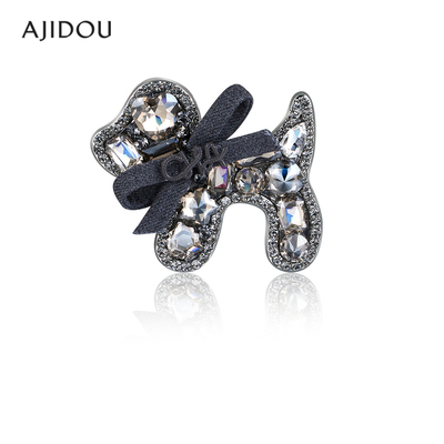 阿吉豆AJIDOU发夹简约水晶小狗鸭嘴夹刘海夹侧边夹发卡发饰夹子