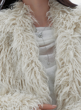 AJIDOU阿吉豆项链女款絮雪翩庭系列锁骨链短颈链