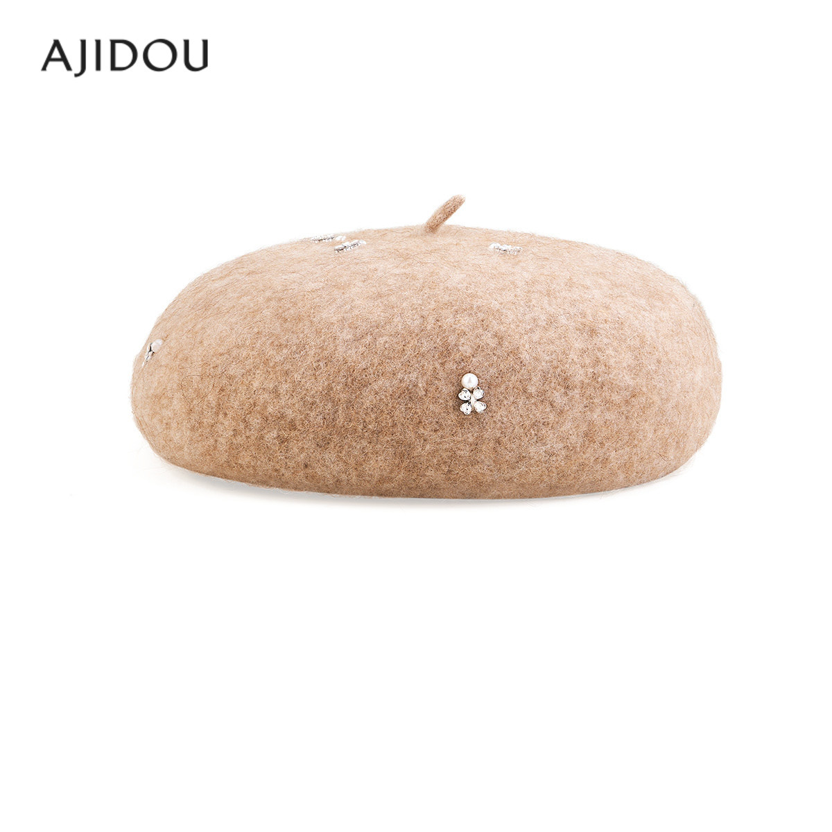 阿吉豆AJIDOU帽子女款贝雷帽秋冬复古千金风画家帽防风保暖报童帽