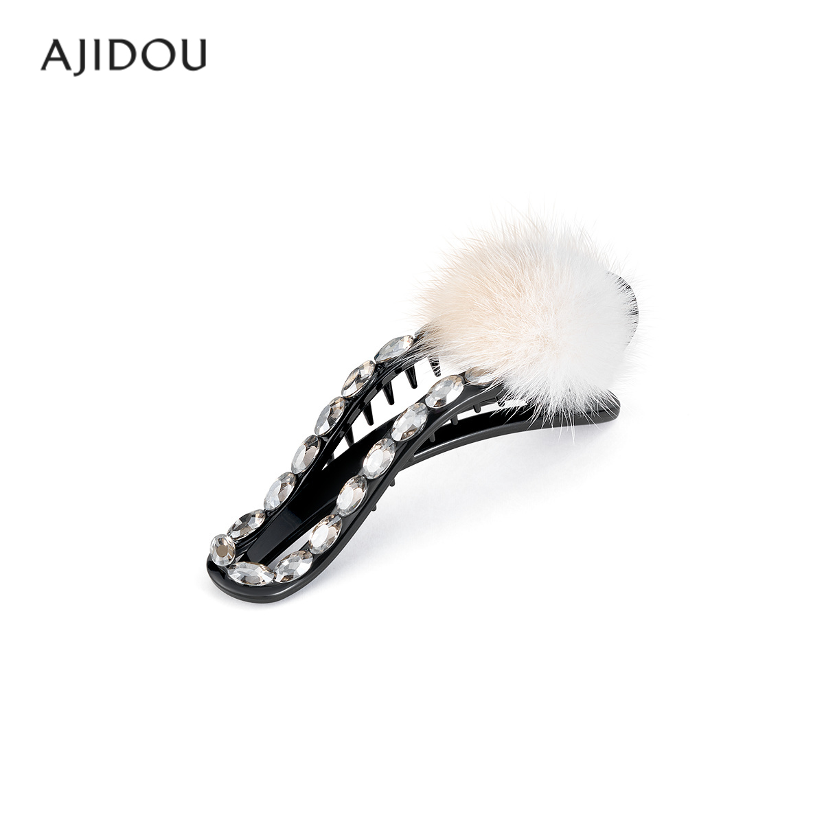 AJIDOU阿吉豆发夹女款时尚水貂毛鸭嘴夹