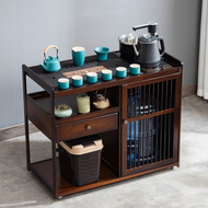 Bàn trà di động Bàn trà nhỏ hộ gia đình Tủ trà Trung Quốc Xe đẩy trà có bánh xe Bàn trà Kung Fu Bộ trà nước sôi tích hợp tủ bên bàn trà gỗ nguyên khối