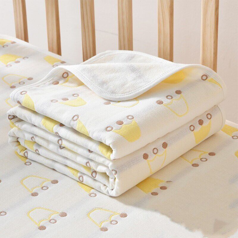 婴儿纱布浴巾新生儿提花六层纱布盖毯夏季宝宝幼儿园毛巾被