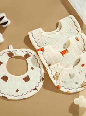 围嘴婴幼儿纱布口水巾新生儿婴儿宝宝防水防吐奶垫超软围兜o