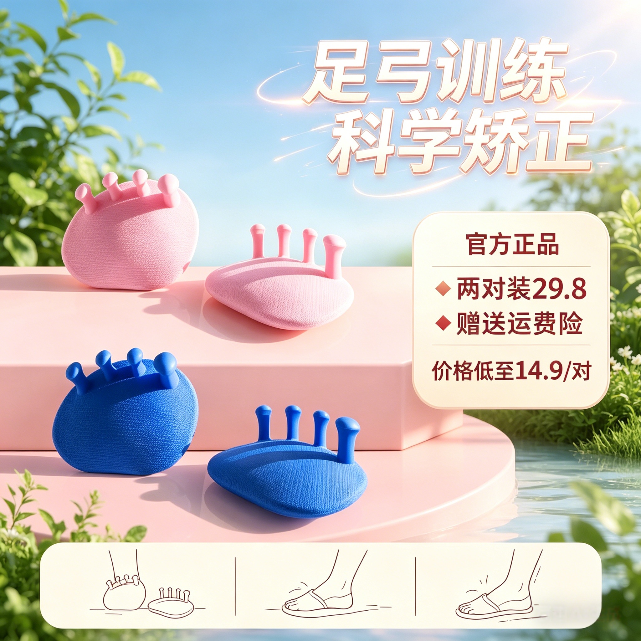 小艾塑形足弓训练器拇指外翻脚趾腿部美腿锻炼居家使用足部矫正器