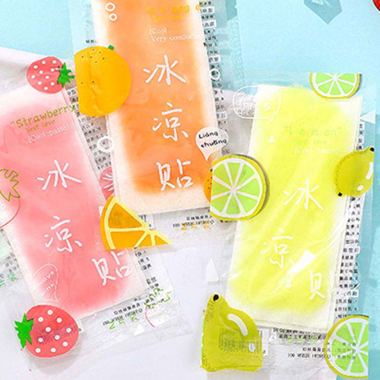 水果味冰贴冰凉贴夏季防暑学生军训用卡通可爱清凉贴物理降温