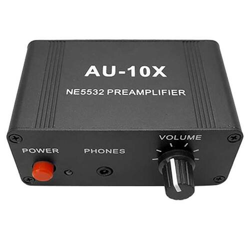 AU-10X DC 12V NE552 Stereo Music Audio Signal Pre-Amplifier