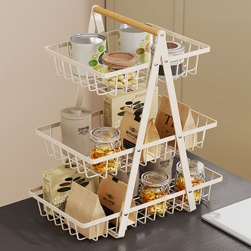 零食收纳盒杂物筐神器桌面置物架子厨房餐桌上水果盘客厅茶几台面