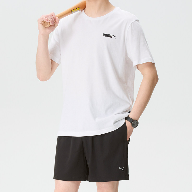 Puma彪马男装短袖短裤套装夏季新款跑步健身训练服运动休闲两件套