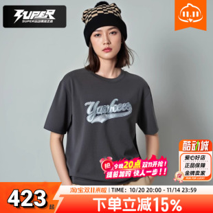 新款 2025夏季 情侣运动服时尚 复古街头韩版 T恤 MLB男装 休闲短袖 女装