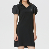 修身 DRESS针织翻领泡泡袖 连衣裙 裙子BALLOON 阿迪达斯三叶草女款