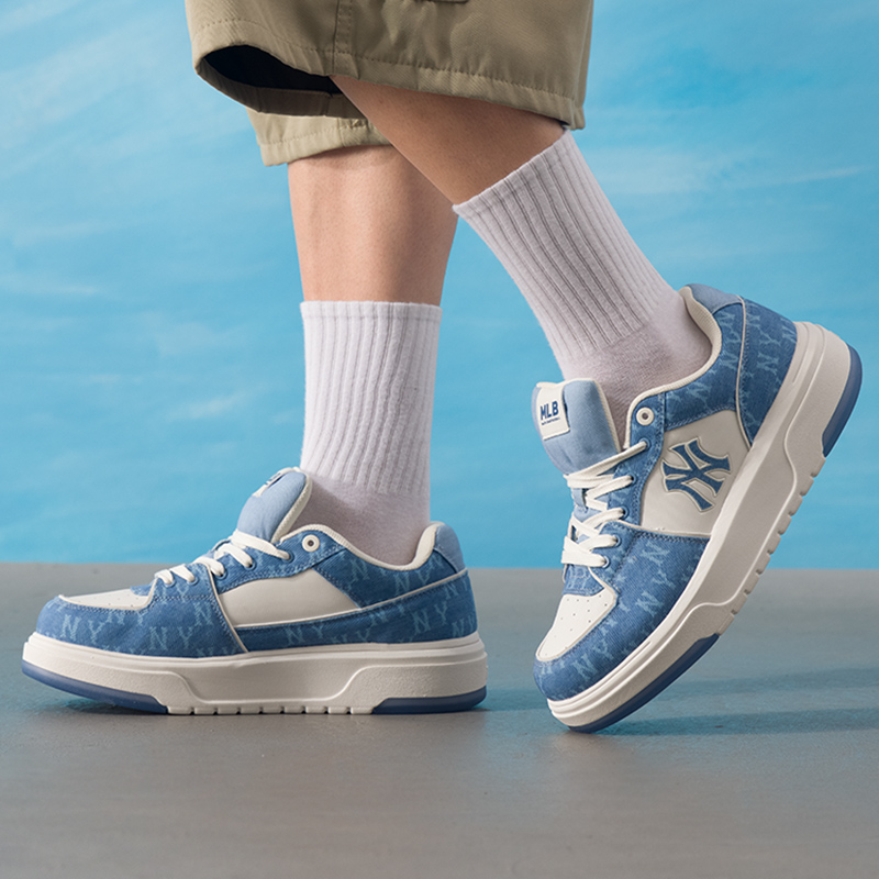 MLB官方正品板鞋男鞋女鞋2025秋季新款低帮潮流休闲鞋厚底运动鞋