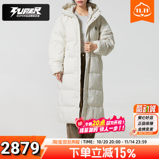 羽绒服男装 鹅绒保暖连帽长款 女装 新款 过膝情侣外套 25冬季 MLB正品