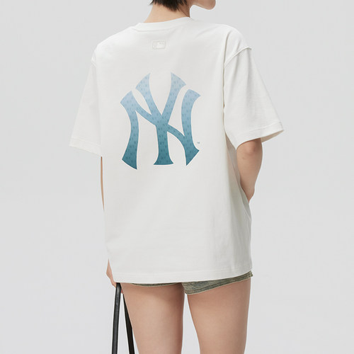 MLB官方正品短袖男女同款夏季新款圆领透气运动休闲上衣半袖T恤衫