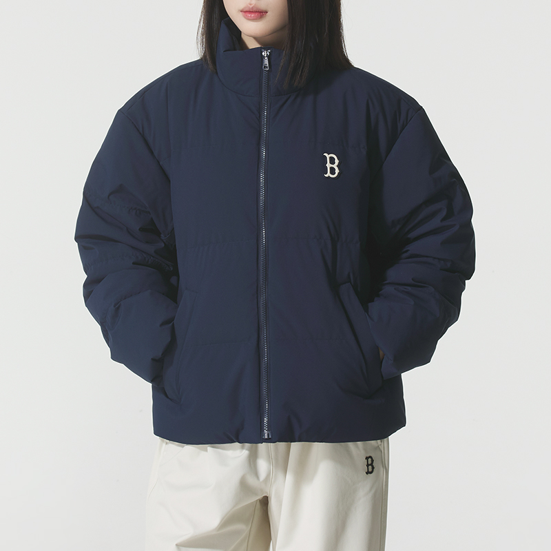 MLB官方男女同款立领羽绒服25秋冬新款宽松休闲夹克外套面包服潮