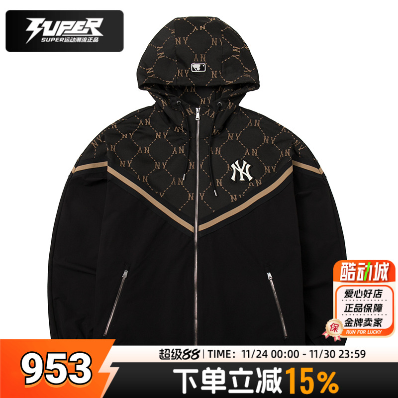 MLB官方男女夹克外套NY复古老花