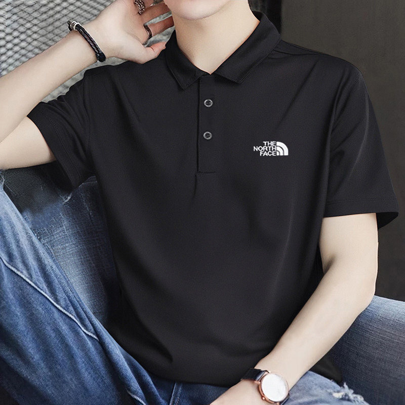 北面正品男装POLO衫 2026夏季新款黑色商务休闲服翻领短袖运动T恤