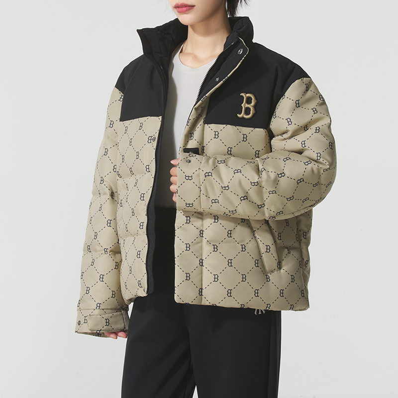 MLB 官方正品拼色羽绒服男女同款鸭绒保暖夹克2025冬新款羽绒上衣