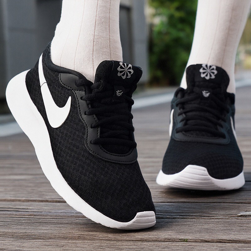 Nike耐克女鞋2025新款TANJUN黑色跑步鞋透气网面运动鞋低帮休闲鞋