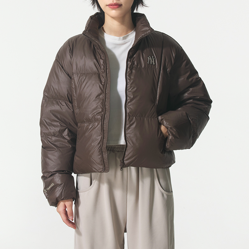 MLB 官方正品女士羽绒服2025冬季新款巧克力色时尚棉服上衣外套女