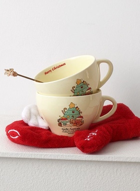 原创设计新年圣诞兔子马克杯小众高颜值家用早餐杯陶瓷杯子礼物