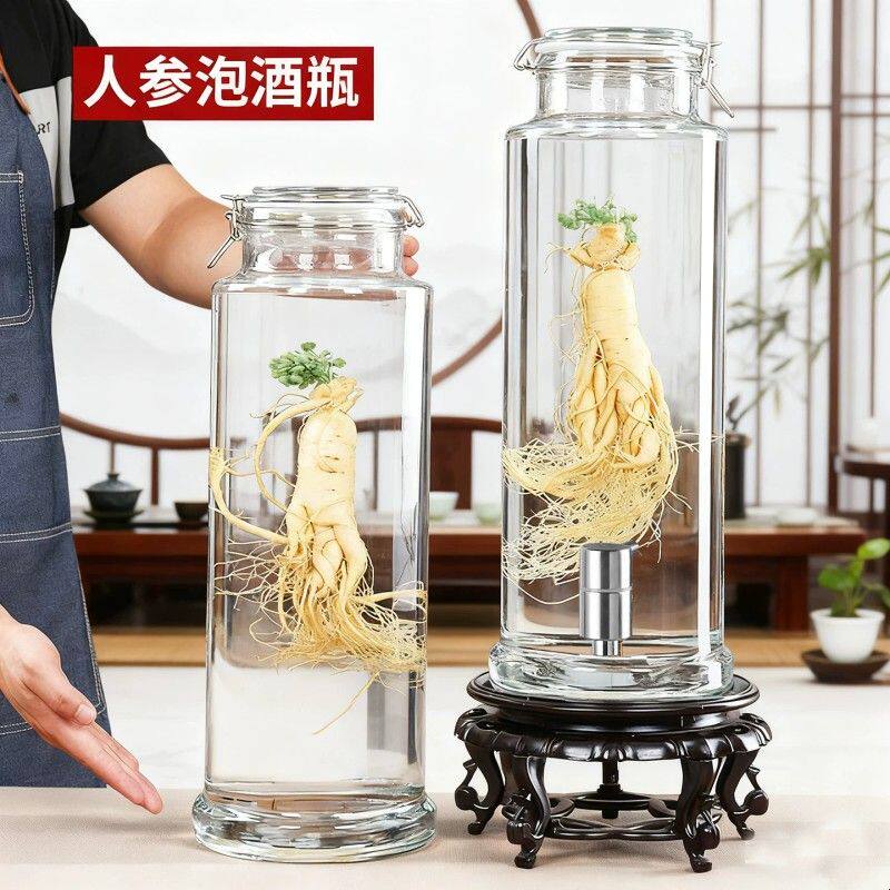 泡酒玻璃瓶密封带龙头家用酿酒加厚容器人参药酒桶存酒专用酒坛罐