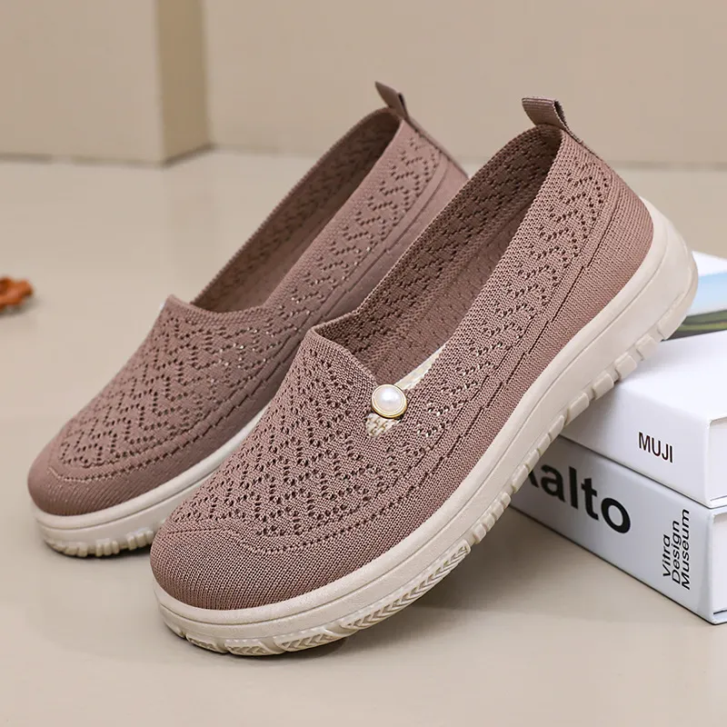 ‌夏季透气妈妈鞋女款软底休闲单鞋中老年舒适轻便百搭工作鞋,女鞋,时尚芭蕾鞋,淘宝优惠券,粉丝福利购,淘宝优惠卷