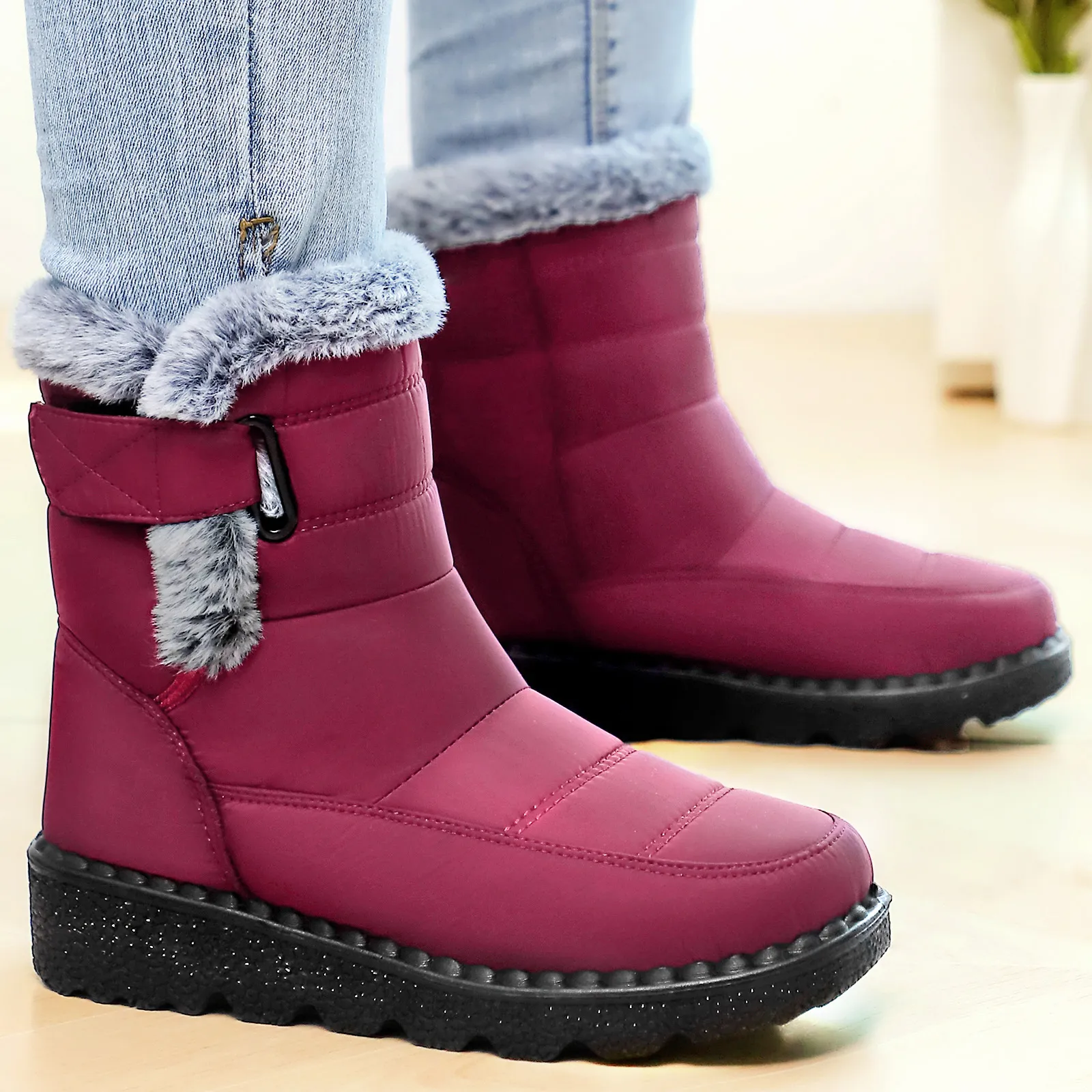 雪地靴女加绒加厚棉靴增高厚底棉鞋大码冬季聚氨酯女靴,女鞋,时尚雪地靴,淘宝优惠券,粉丝福利购,淘宝优惠卷