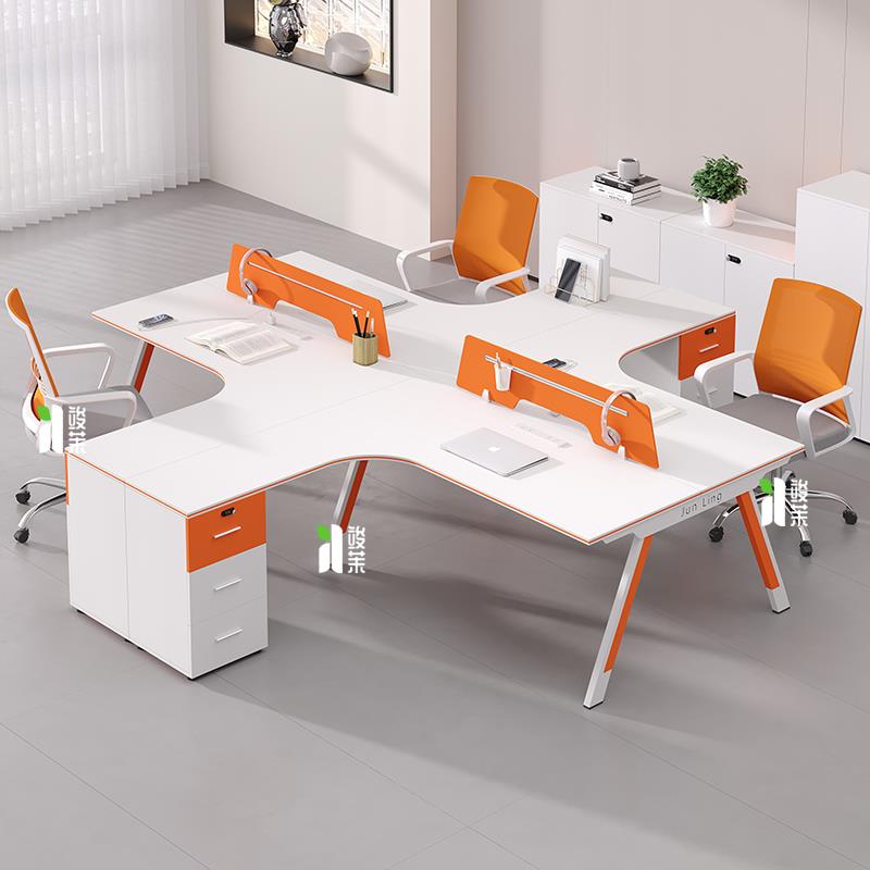职员办公桌简约现代员工位桌2/4/6人位屏风卡座财务办公桌椅组合