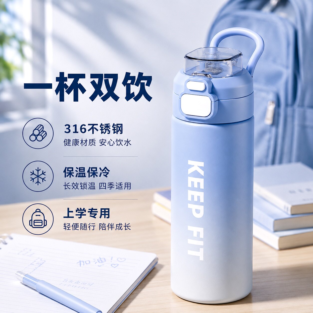 【3个好友已买】316双饮保温杯图片