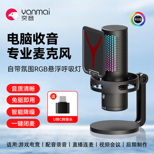 Yanmai突音GM7专业游戏电竞电脑麦克风录音配音主播直播网课话筒
