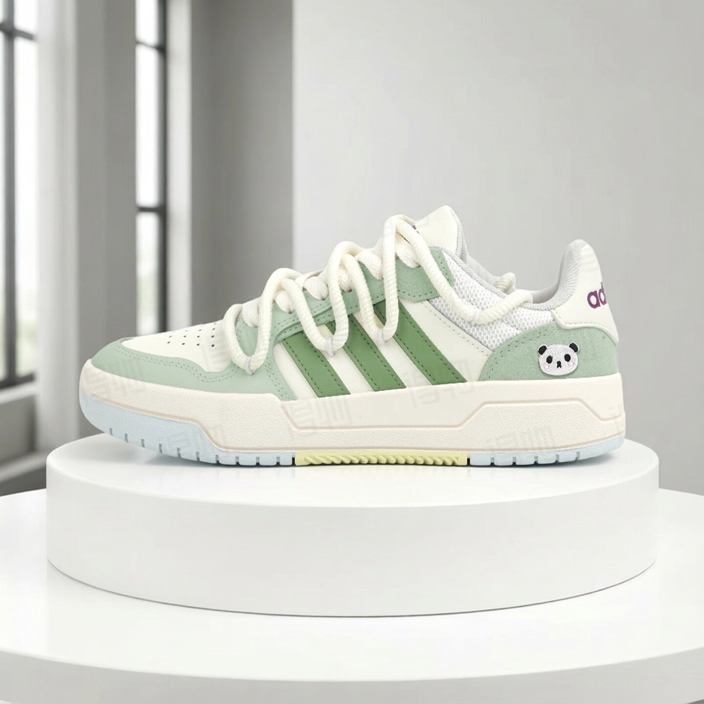 【球鞋定制】Adidas阿迪达斯男女鞋子 ENTRAP 熊猫奶油 低帮板鞋