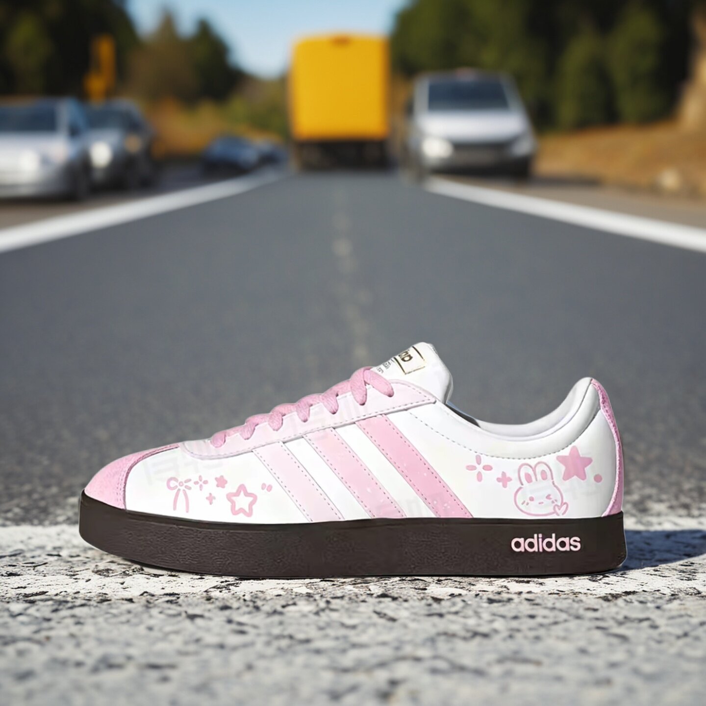 【球鞋定制】Adidas阿迪达斯 VL COURT 永不褪变 男女款低帮板鞋