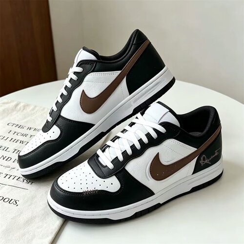 【球鞋定制】耐克 BIG NIKE LOW 棕签熊猫 男款低帮潮流休闲板鞋