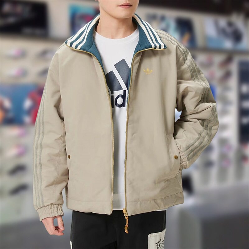 阿迪达斯三叶草男外套2026春季新款舒适百搭两面穿休闲棉服KT0640