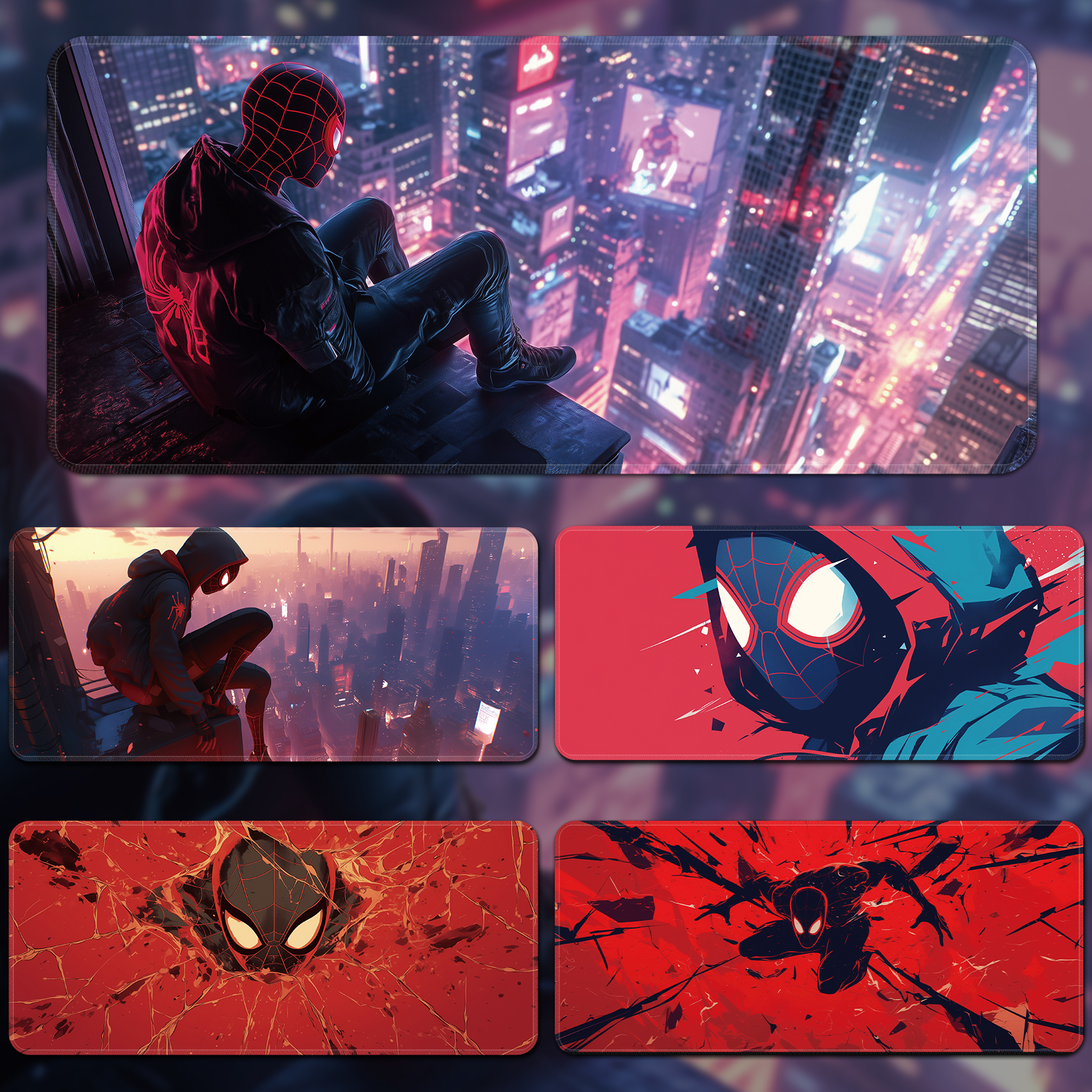 蜘蛛人滑鼠垫超大号男生纵横宇宙漫威电竞游戏家用电脑键盘书桌垫