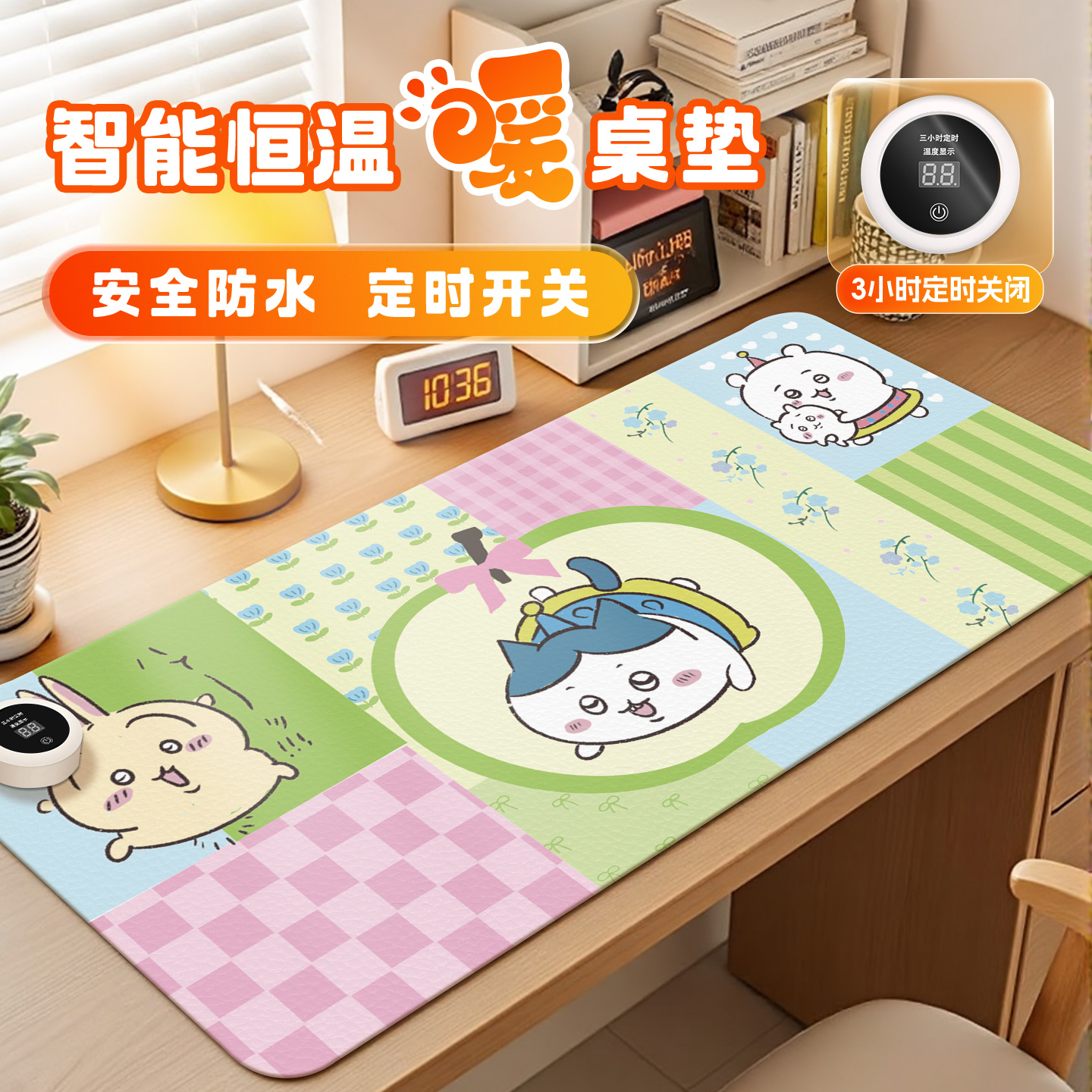 高颜值卡通鼠标垫冬天发热暖桌垫